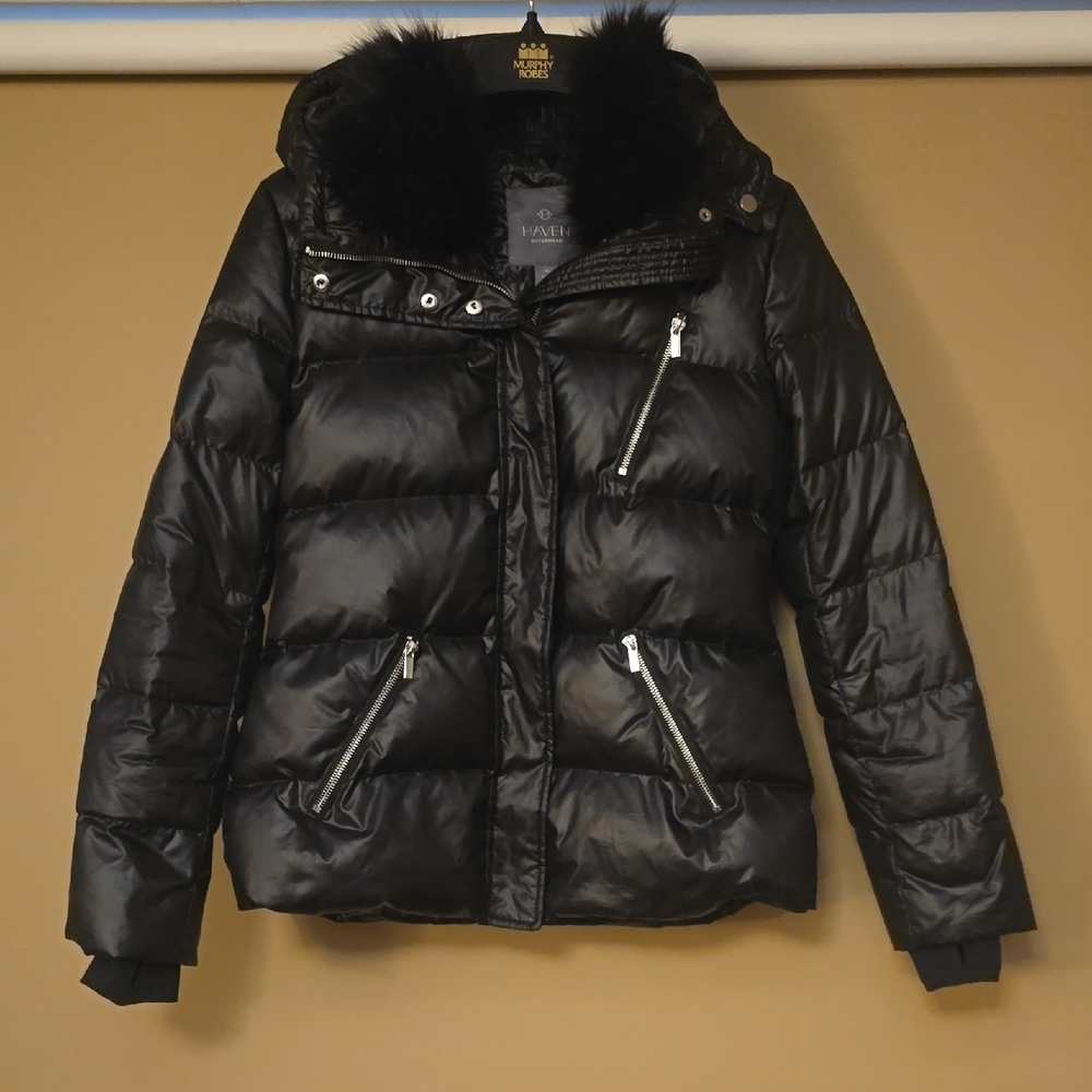 Have Black Puffer Jacket with Fur Trim